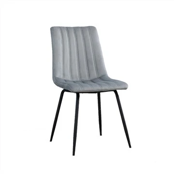 Custom Velvet Fabric Upholstered Dining Chair with Metal Leg