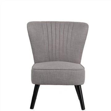 Fabric Upholstered Armless Accent Chair with Wood Legs OEM