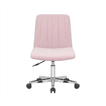Pink Velvet Swivel Desk Chair