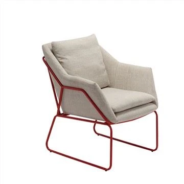 Fabric Arm Chair With Steel Legs