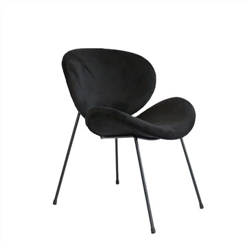 Shell Shape Velvet Fabric Accent Chair with Metal Legs