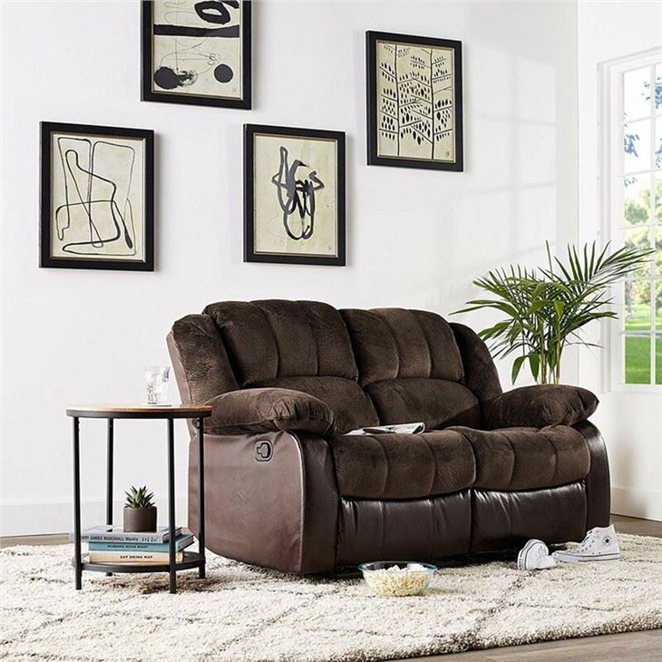 Fabric PU Leather Adjustable Recliner Sofa