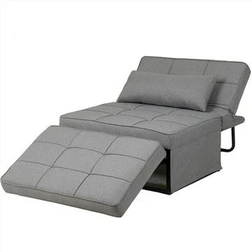 Partner Linen Upholstered Tufed Futon Sofa Bed