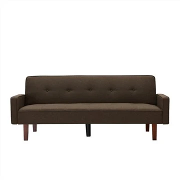 Linen Upholstered Tufed Futon Sofa Bed