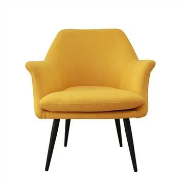 Mid-Century Fabric Accent Chair With Rubber Wood Legs