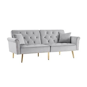 Three Seater Sofa Sofa Bed With Fold-down Backrest Fabric Sofa Nailhead Arm
