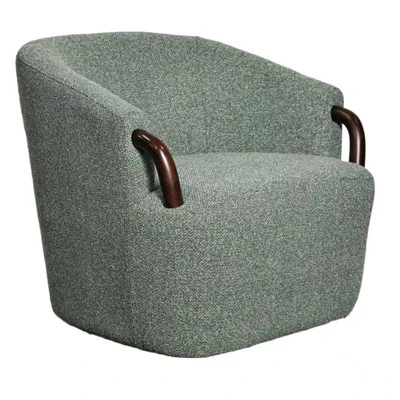 360 Degree Swivel Fabric Accent Armchair With Solid Wood Frame OEM Available