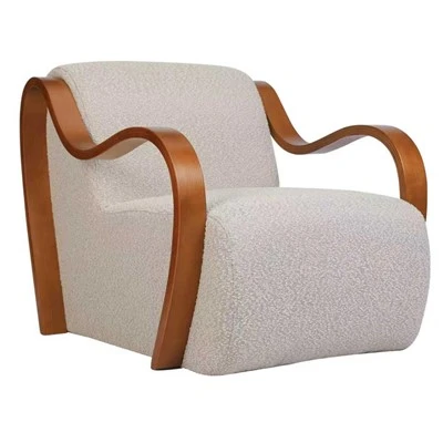 Custom Upholstered Lounge Chair With Bentwood Frame
