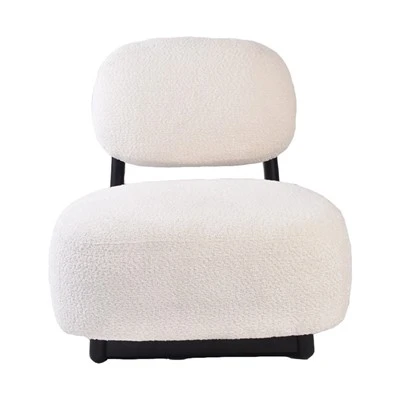Fabric Armless Accent Chair with Solid Wood Frame Customizable